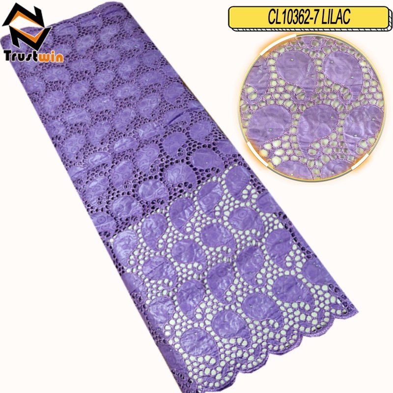 Trustwin 100% Cotton African lace Bazine Riche brocade embroidery fabric