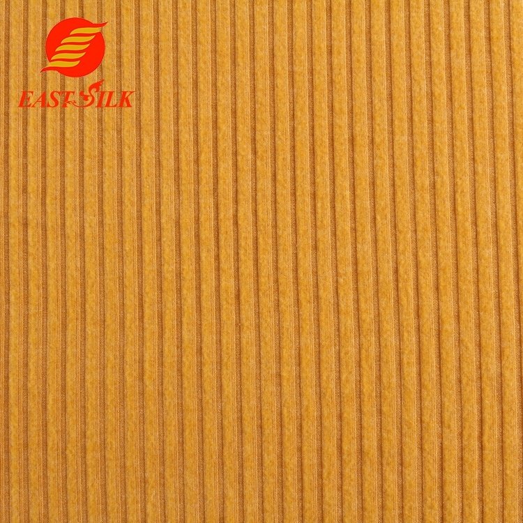 Spandex Rib Telas Yarn Para Muebles Fabric Top Quality Soft Customized Elastic Knitted Dyed Brushed Polyester Clothes Wind Proof