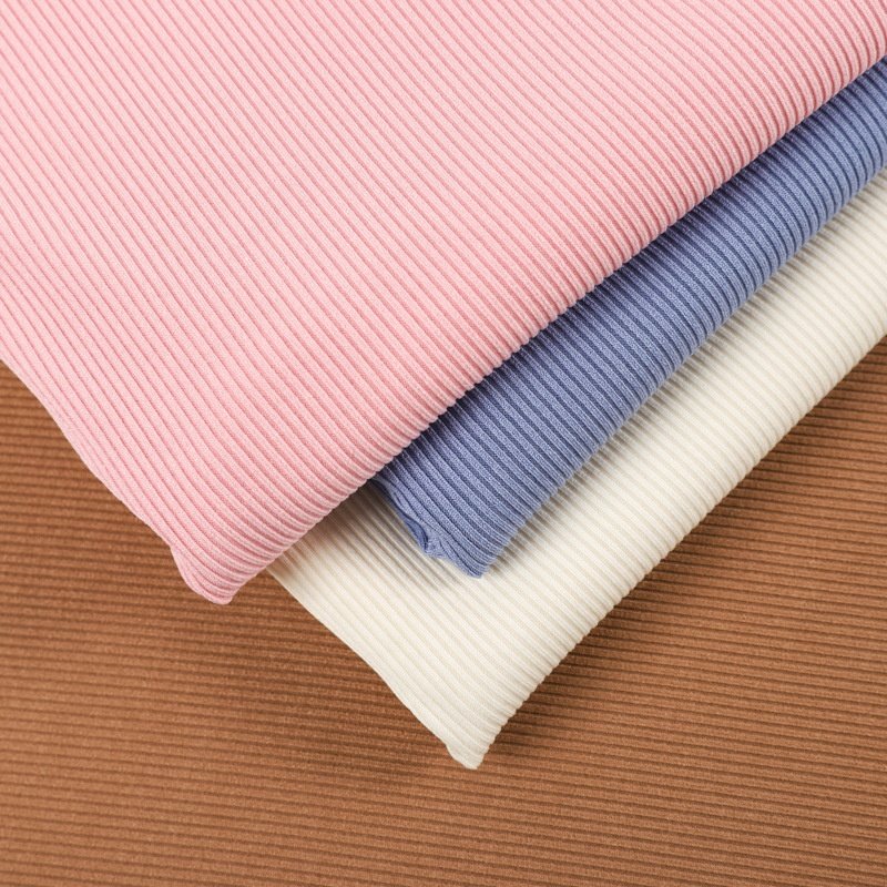 TR rib knit fabric 70 polyester 25 rayon 5 spandex seamless tubular ribbed for sweater seamless underwear shirt fabric