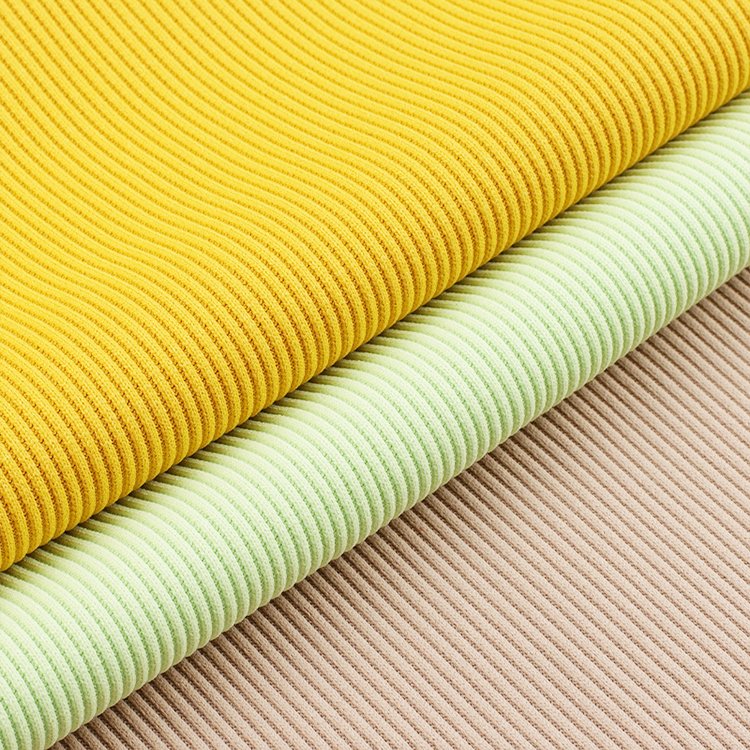 2*2 polyester rib fabric 380G all polyester collar cuff hem fabric circular knitted fabric