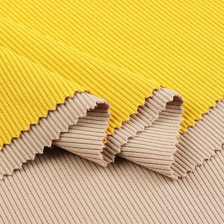 2*2 polyester rib fabric 380G all polyester collar cuff hem fabric circular knitted fabric
