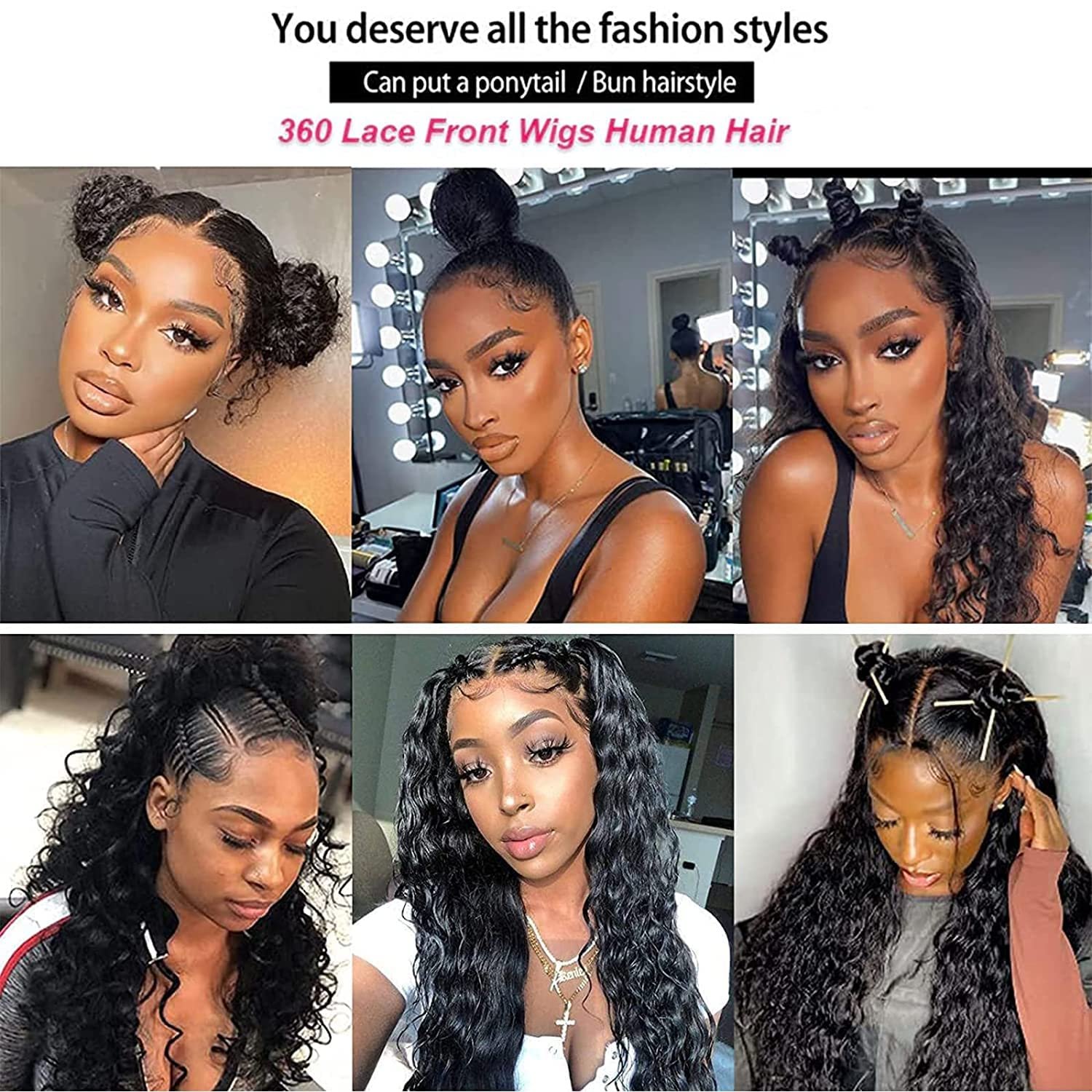 Deep Wave 360 Full Lace Wig Human Hair For Black Women Curly Brazilian Peruvian Indian Remy Hair Transparent Lace Wigs with Baby