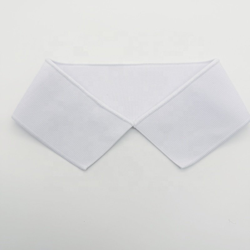 White flat knit rib collar can be sublimated into a variety of colors and styles clothing accessory