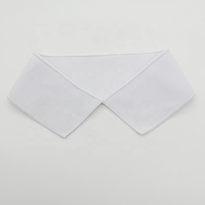 White flat knit rib collar can be sublimated into a variety of colors and styles clothing accessory