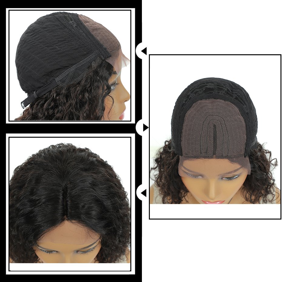 X-TRESS Wholesale 100% Human Hair Wig with Lace Front Short Wig Kinky Curly Natural Brazilian Hair Synthetic Hair Curly Weave