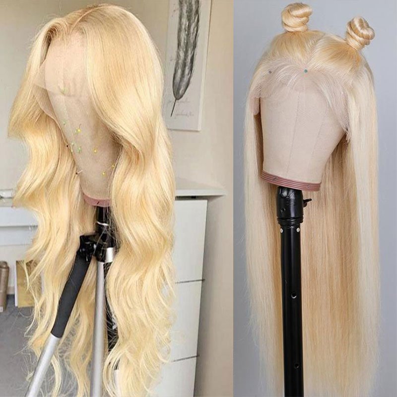 Grade 12a Long 613 Straight 13x4 HD 360 Full Lace Front Human hair Wig , 613 Blonde Raw Human Hair 13x6 Hd Lace Frontal Wigs