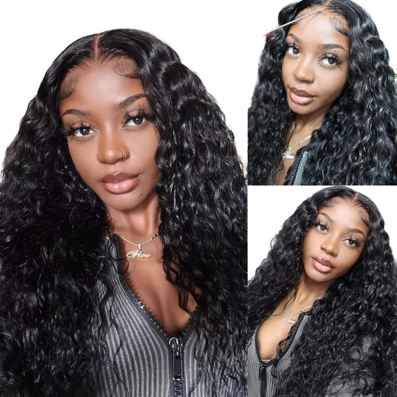 Curly Human Hair Lace Front Wigs for Women Water Wave 13x4 13x6 HD Deep Wave Frontal Wigs Long Length Styles