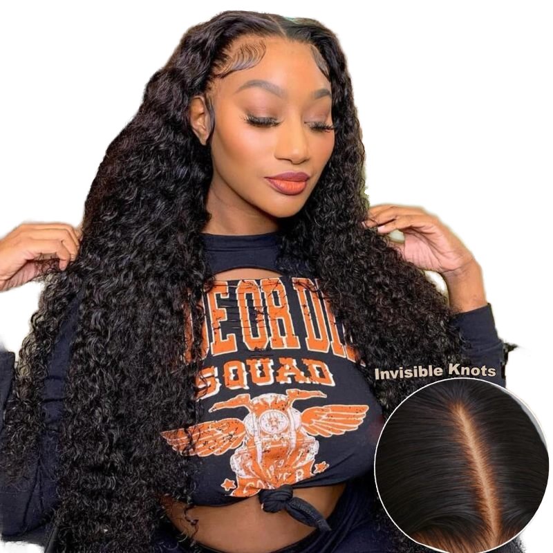 Curly Human Hair Lace Front Wigs for Women Water Wave 13x4 13x6 HD Deep Wave Frontal Wigs Long Length Styles