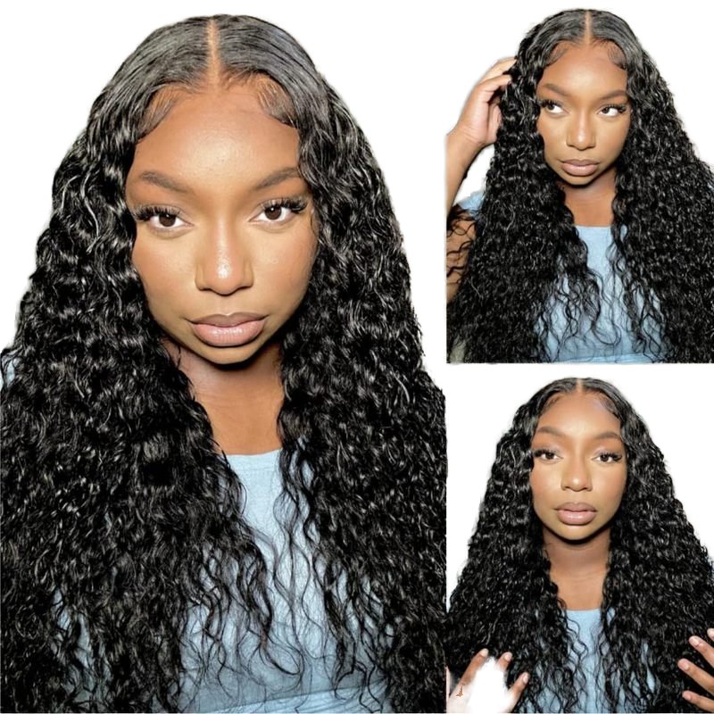Curly Human Hair Lace Front Wigs for Women Water Wave 13x4 13x6 HD Deep Wave Frontal Wigs Long Length Styles