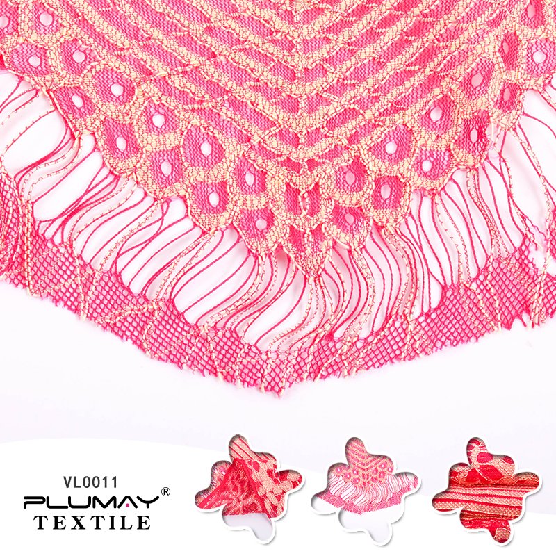 Chinese style dye sublimation tulle breathable eyelash magenta lace fabric for dress
