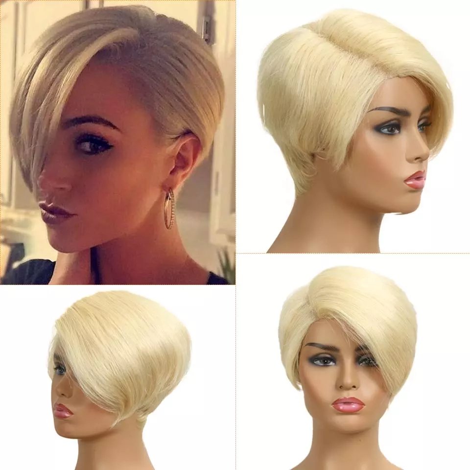 Joedir Short Straight Wigs Pixie Cut Hot Sell Human Hair Brazilian 613 Blonde Lace Front Wigs For Black Women Human Hair Wigs