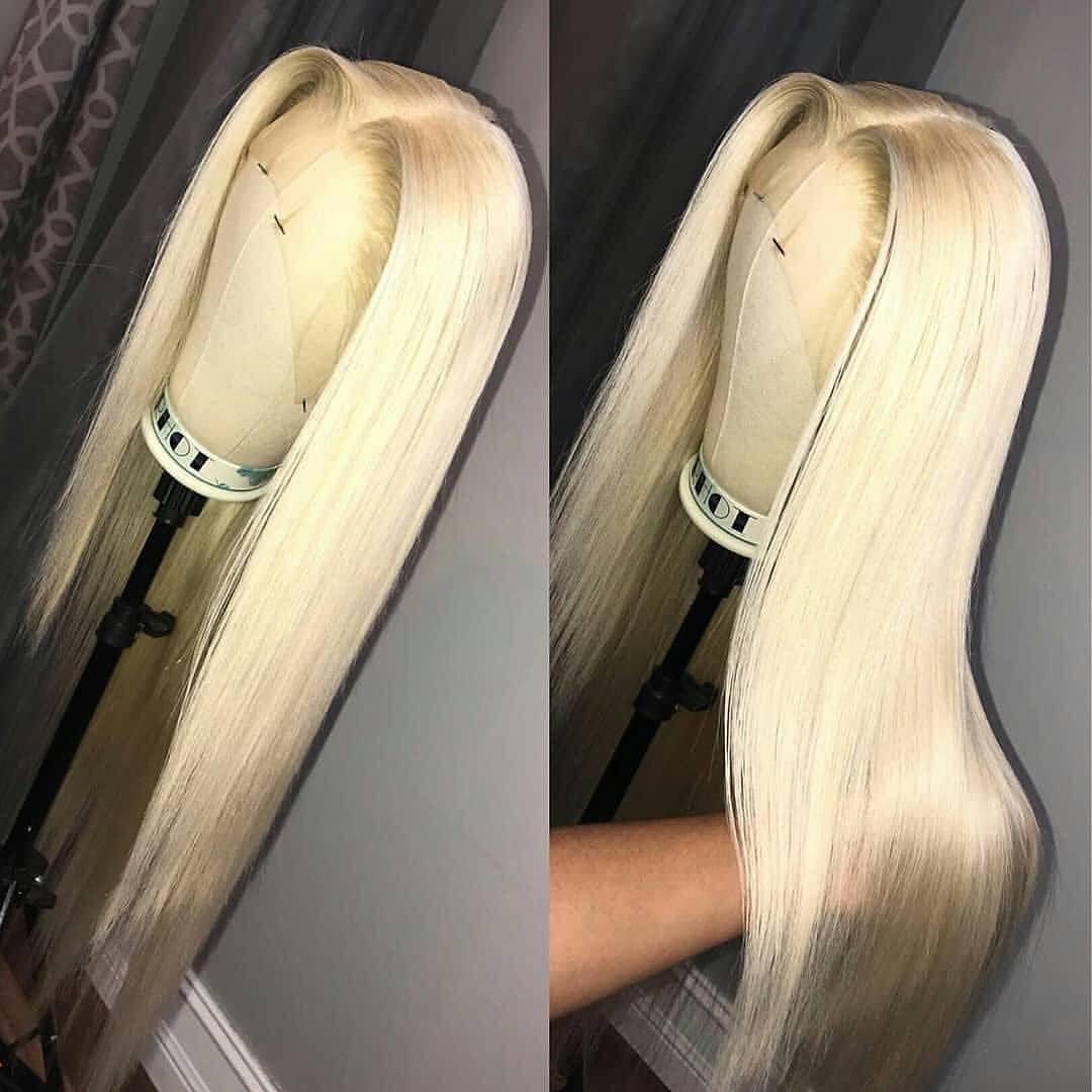Raw Brazilian Virgin Human Hair Straight 613 Blonde HD Lace Frontal Wig Full Lace Human Hair Wig For Black Women Lace Front Wig