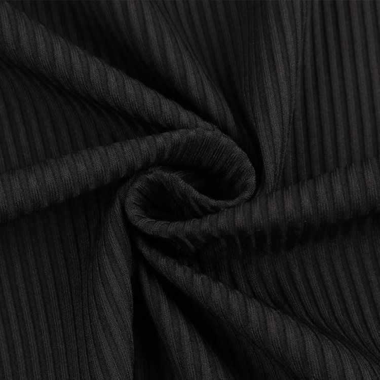 Manufacturer Direct Sales Custom 300Gsm 86% Nylon 14% Spandex Dyed Ribbed Knitted Fabric For Sweater Tank Top