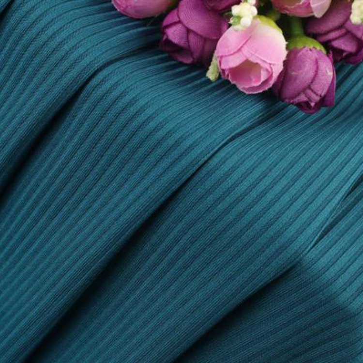 Manufacturer Direct Sales Custom 300Gsm 86% Nylon 14% Spandex Dyed Ribbed Knitted Fabric For Sweater Tank Top