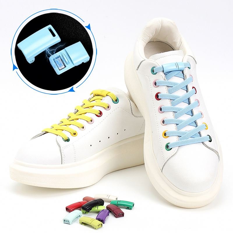 Quick Lazy Laces Multicolor Magnetic Lock Shoelaces Elastic No tie Shoe laces Sneakers Shoe lace Metal Buckle Shoelace