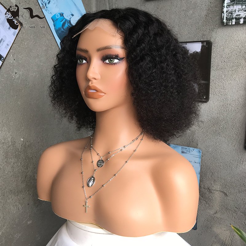 Short Brazilian T part Lace Short Human Hair Wig,Natural Wave Blonde Bob Wig PrePlucked,Bone Straight Curly Human Hair Wig Bob