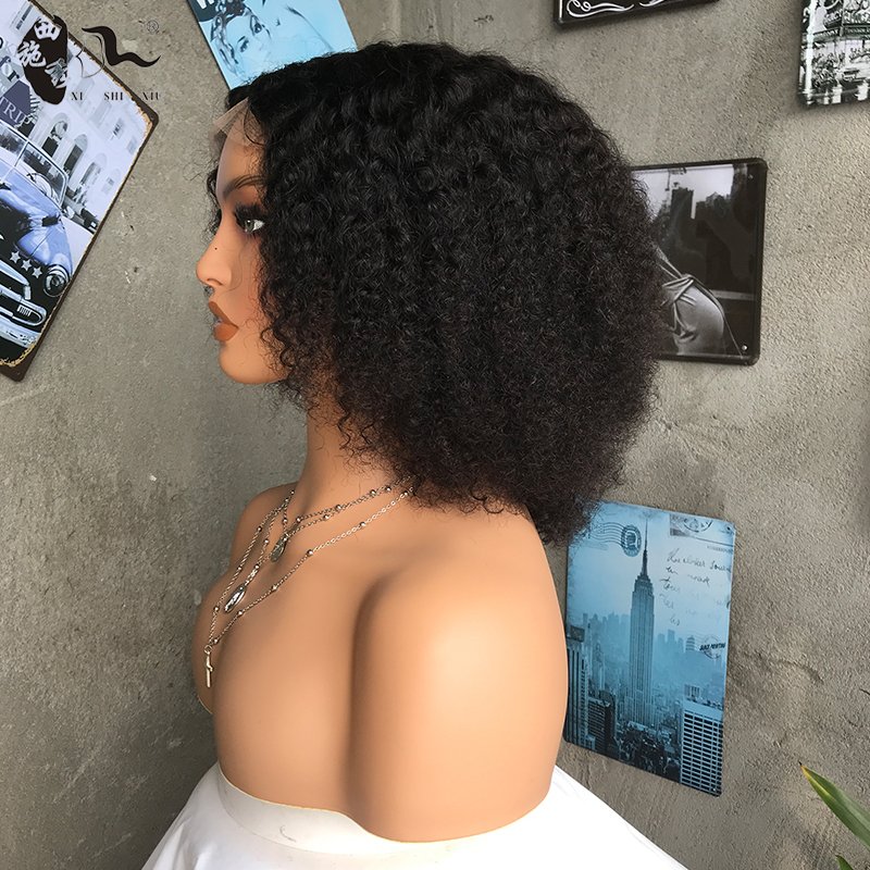 Short Brazilian T part Lace Short Human Hair Wig,Natural Wave Blonde Bob Wig PrePlucked,Bone Straight Curly Human Hair Wig Bob