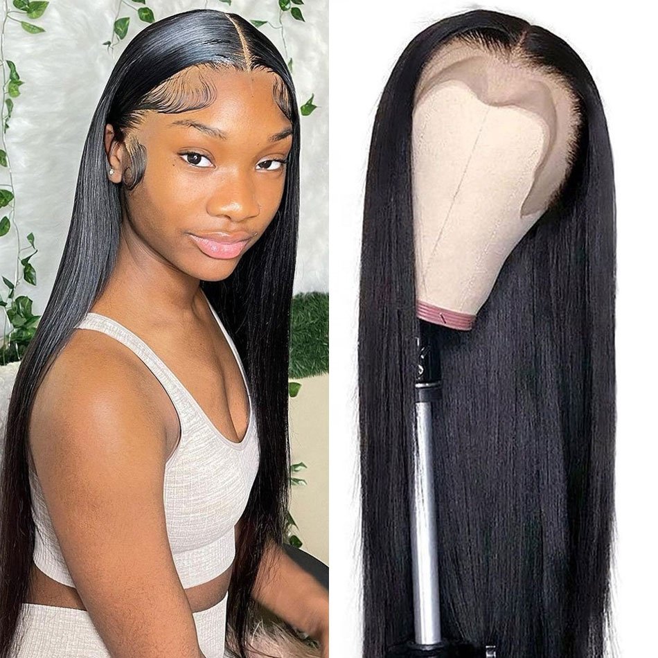13x6 HD Raw Indian Lace Frontal Hair Wig Glueless Full Lace Front Wigs For Black Women 40 inch Brazilian straight Lace Front wig