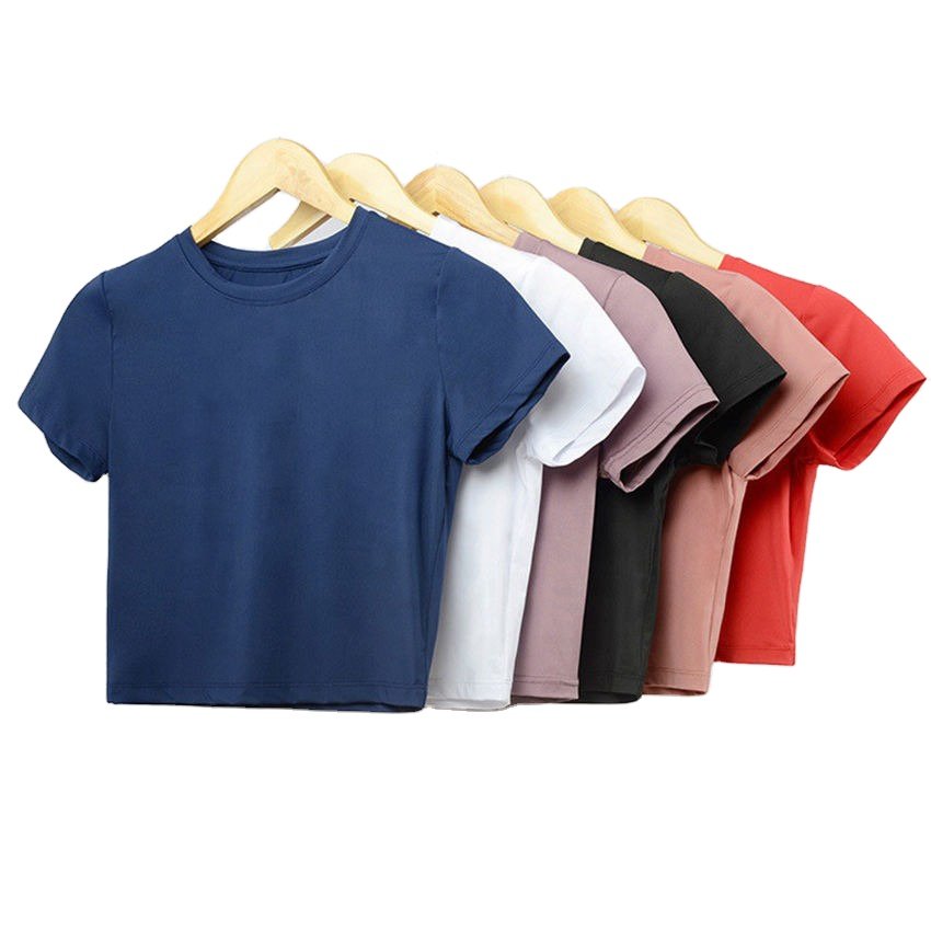 Women Crop T Shirts Premium Quality New Plain Design Slim Fit T-Shirts Short Sleeve Fashion Women's T-shirt