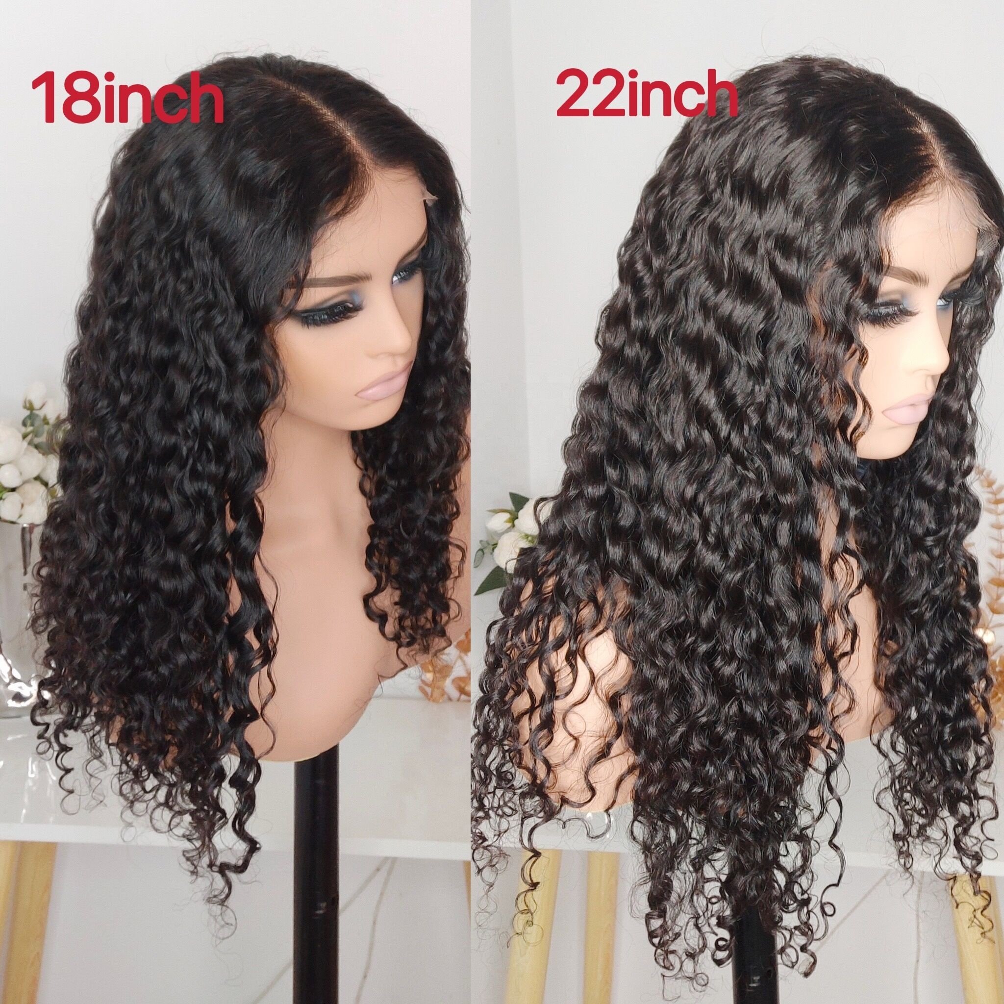 200% Density Long Hair Wig Cambodian Loose Deep Wave Curly Hair Wigs Virgin Human Hair Lace Front Wig 13*4 13*6 HD Swiss Lace