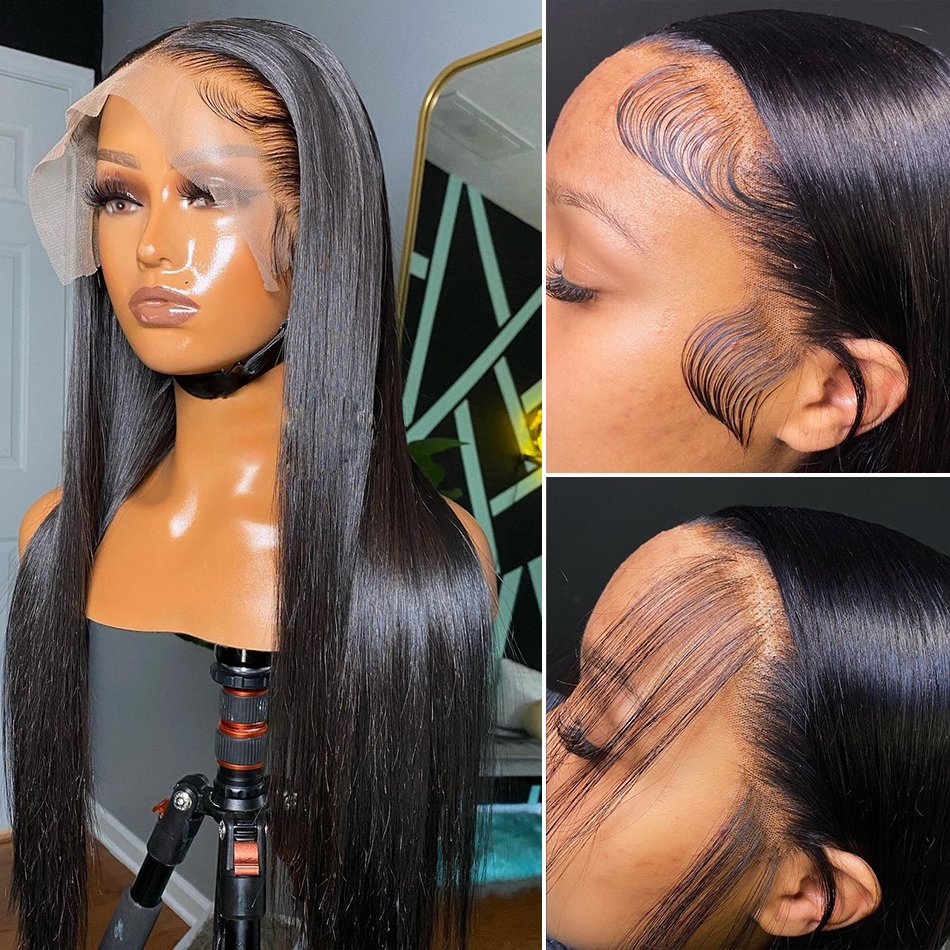 360 Hd Lace Frontal Wigs Raw Brazilian Human Hair Lace Front Wigs Cheap Bone Straight Human Hair Glueless Wigs For Black Women