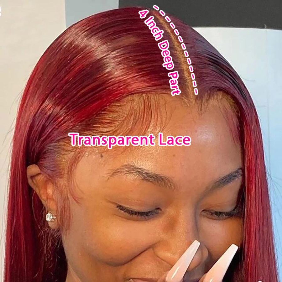12- 40 Inch 99J Burgundy 13x4 13x6 Hd Transparent Human Hair Lace Front Wig Vietnamese Raw Hair Lace Frontal Wig for Black Women