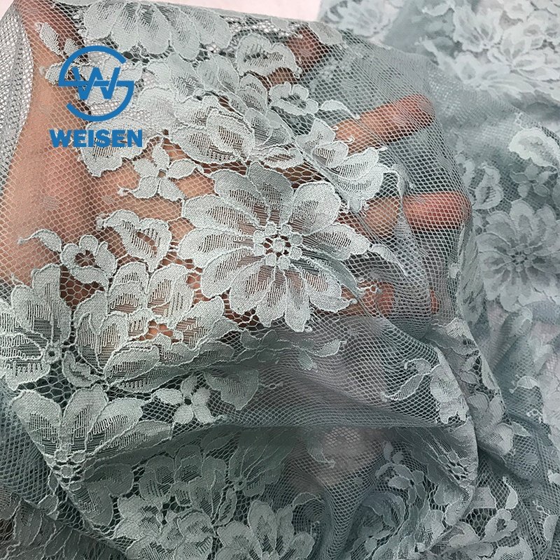 Wholesale Flower White black Embroidery Wedding Net French Lace Fabric