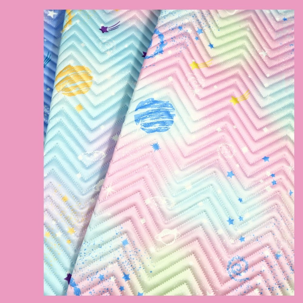 Universe Planet V-Shape Embossing 100% Polyester Chevron Stitch Padded Embossed Cotton Embroidery Vinyl Fabric