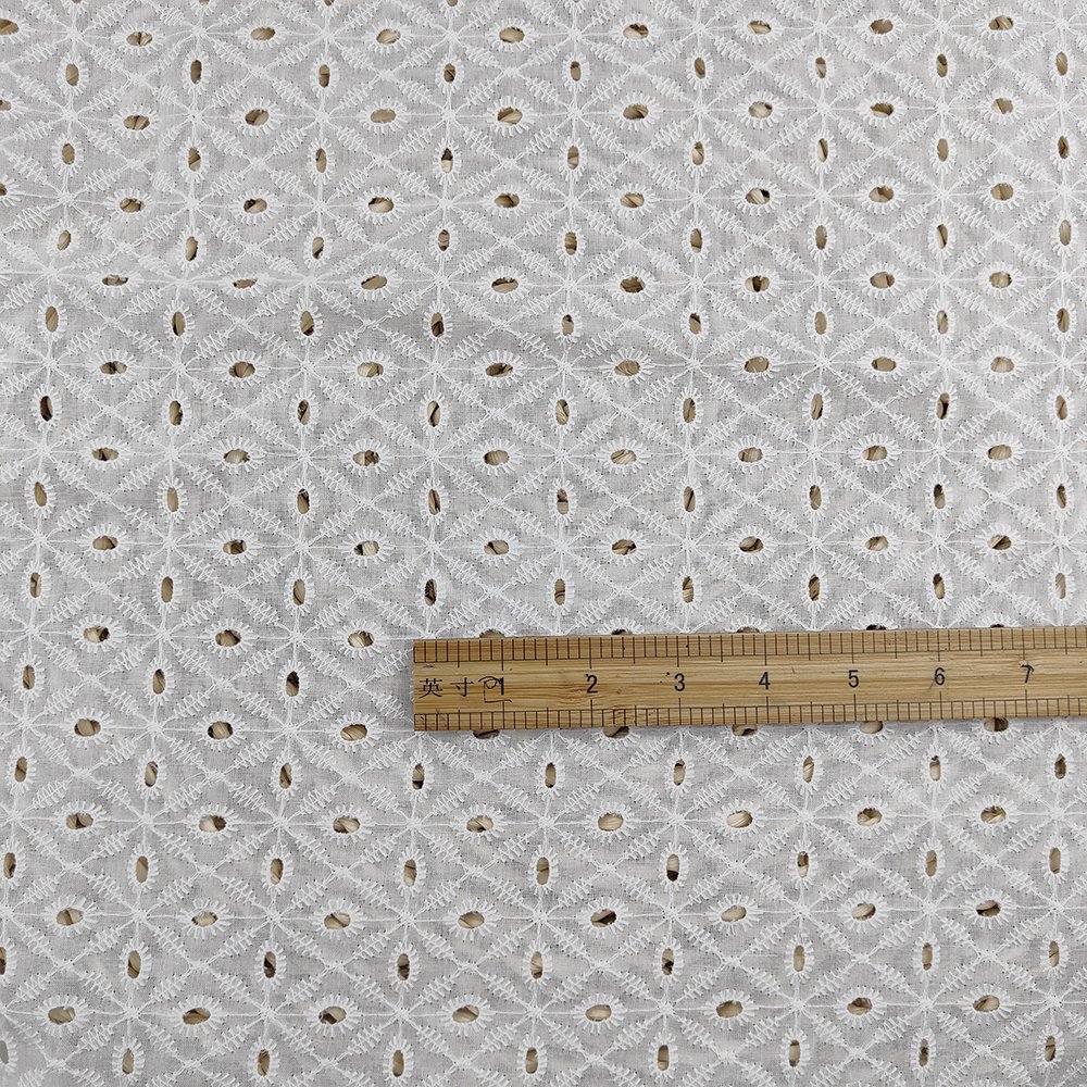 Factory New Style 100% Cotton Lace Eyelet Voile Embroidery Fabric For Dress And Garments With Many Design