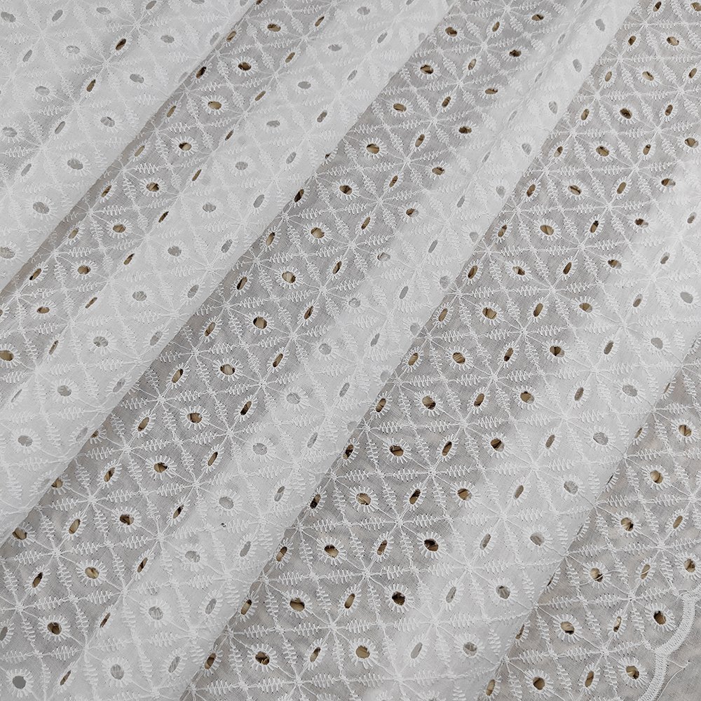 Factory New Style 100% Cotton Lace Eyelet Voile Embroidery Fabric For Dress And Garments With Many Design