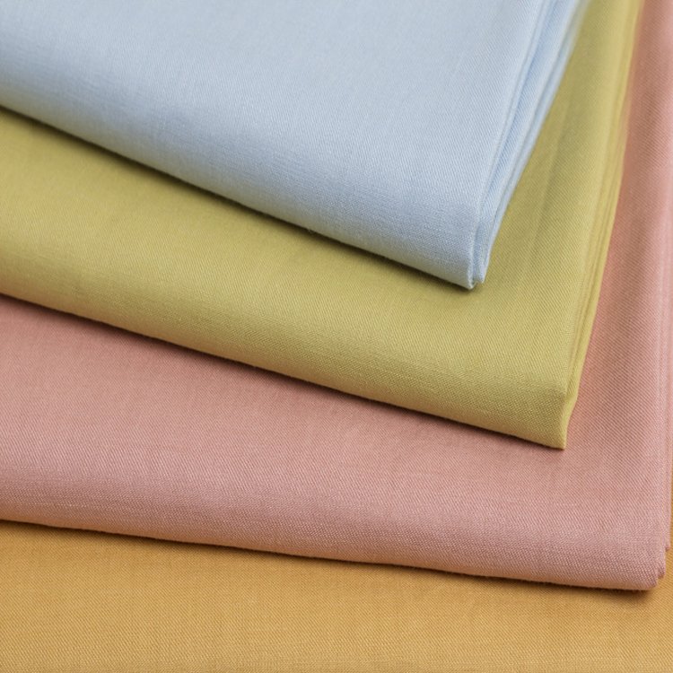 Fabric suppliers wholesale factory high-end washed woven ramie viscose blend fabrics garment dress shirt fabric in china