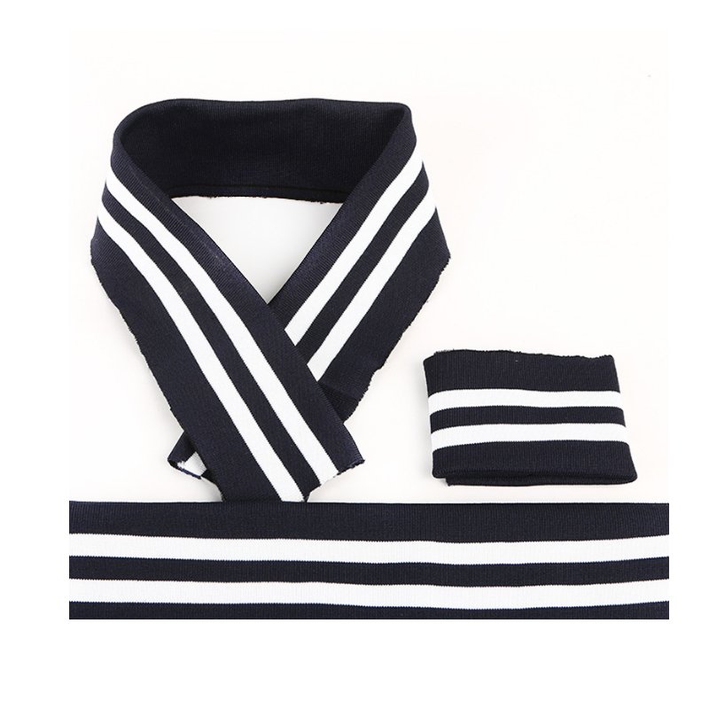 Recycled Nylon Cotton Spandex 2*2 Stretch Knitted Rib collar Fabric For Dress Sweater Clothing