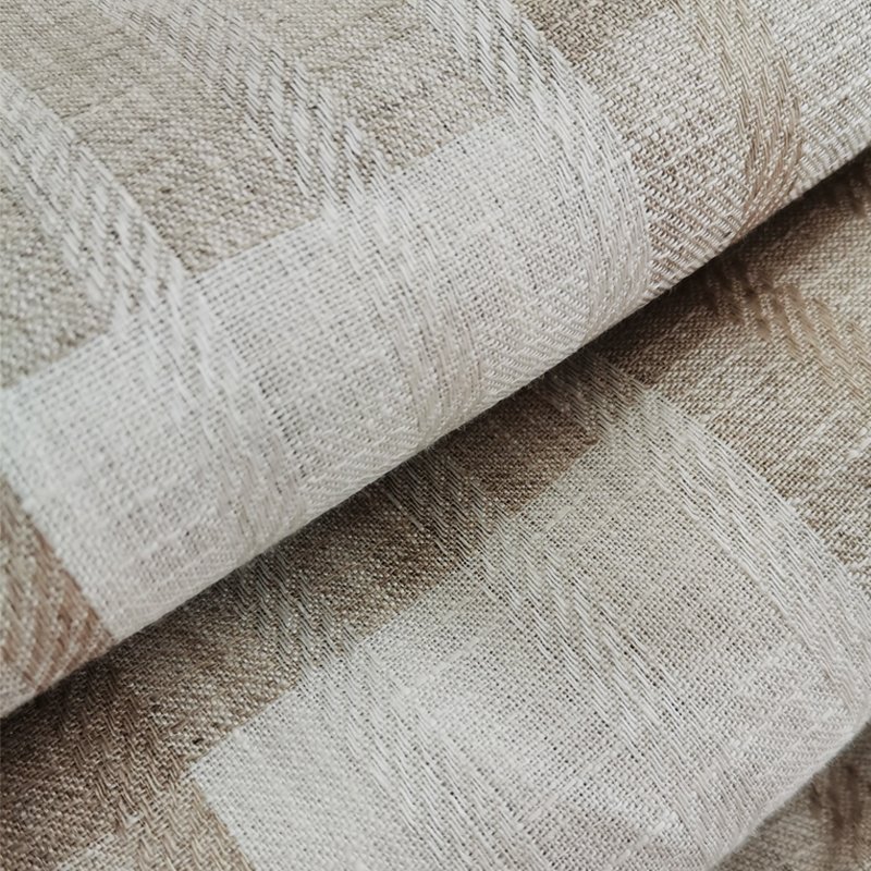 100% French linen yarn dyed jacquard check striped fabric woven women shirt pants napkins pillow cases 2021 new navy plaid flax