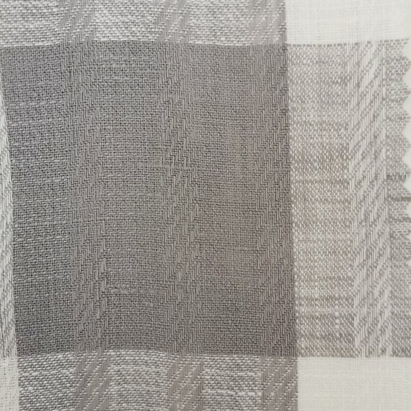 100% French linen yarn dyed jacquard check striped fabric woven women shirt pants napkins pillow cases 2021 new navy plaid flax