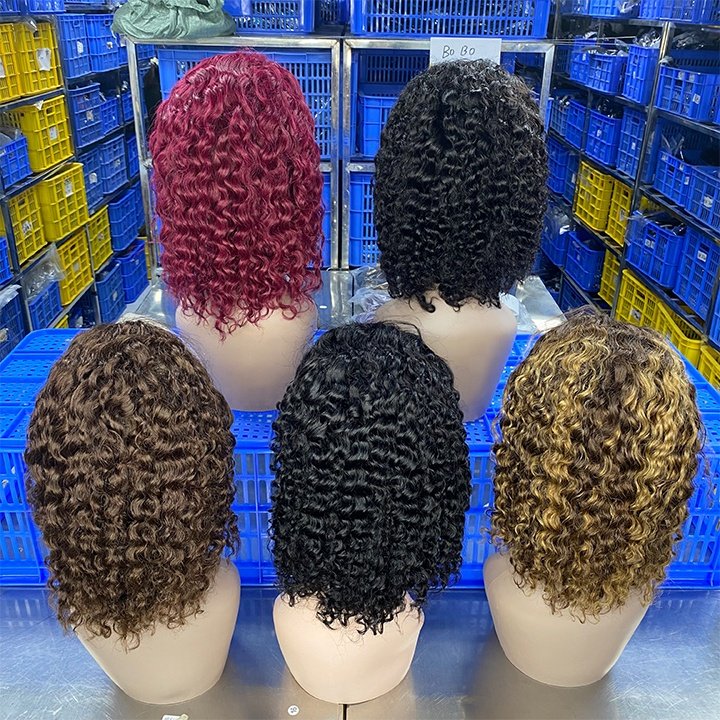 Cheap Glueless Afro Kinky Curly Short Bob Wigs Human Hair Lace Front Wig For Black Women Vietnamese Raw Hair Hd Lace Frontal Wig