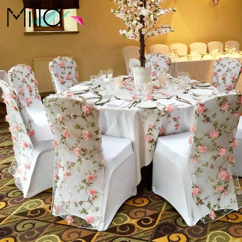 2023 Hot Sale 3d Flowers Floral Print Embroidery Organza Fabric