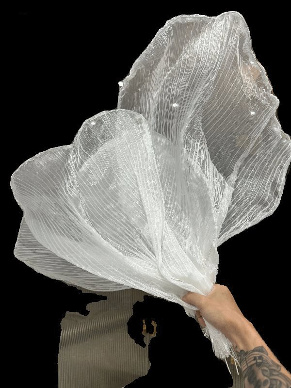 Bridal Wedding Pleated Organza White Fabric Embroidery Tulle Veil Wedding Veils Diy Veils for Big Flower Wedding Decor