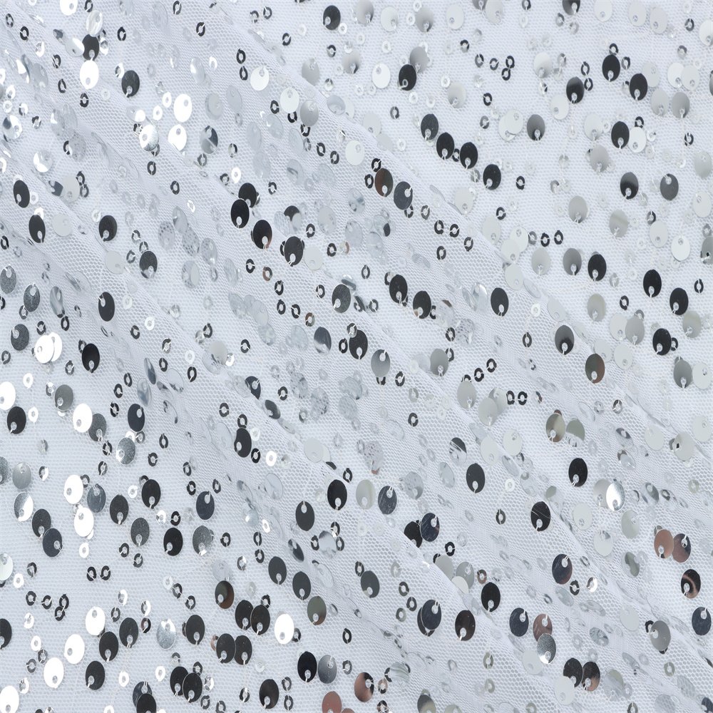 Wholesale Fashion 3MM Sequin Mesh Fabrics Glitter Embroidery Luxury Sequence Lace Sequin Fabrics
