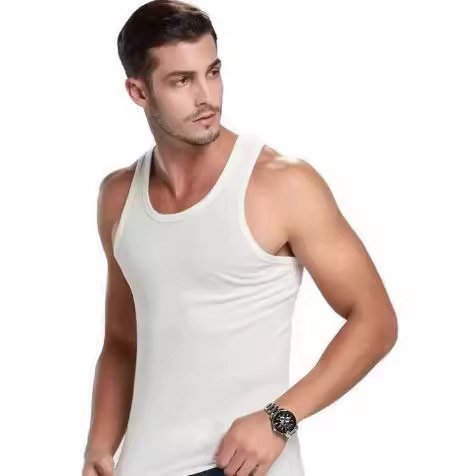 Solid color combed cotton high-quality plain weave fast drying OEM logo customized fitness sportswear vest for men