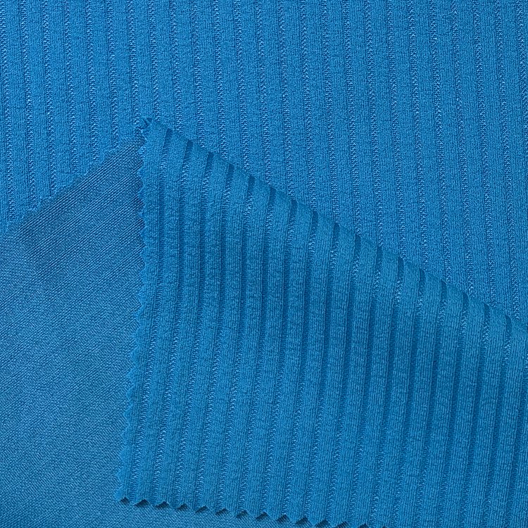 High quality 260gsm 98%polyester 2%spandex ribbed stretch crepe fabric for fashion t-shirt