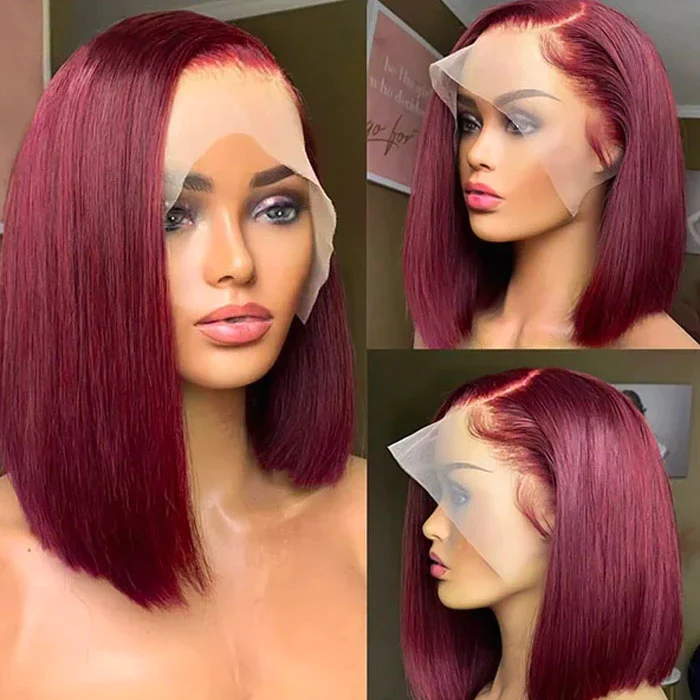 Wholesale 99j svolna Bob Straight Wig 100% Virgin Human Hair Brazilian Peruvians Wig Hd Lace Human Hair Lace Wig For Black Women