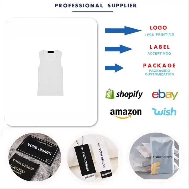 high quality 100% cotton soft man tank top summer ribbed jersey workout gym running custom logo rib tank top
