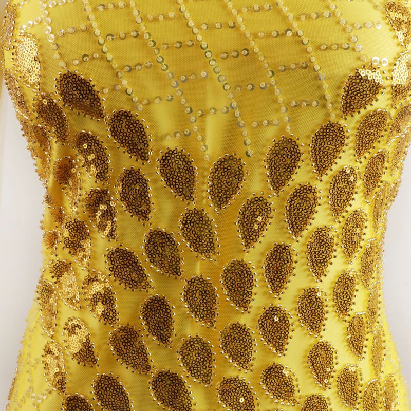 Marimekko Guipure Embroidery White Tulle Beaded With Shiny Spangle Bridal Lace Fabric For Wedding Dress