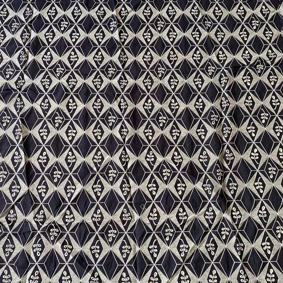 Wholesale Black Embroidered Swiss Voile Eyelet 100% Cotton Embroidery Fabric For Women Dress
