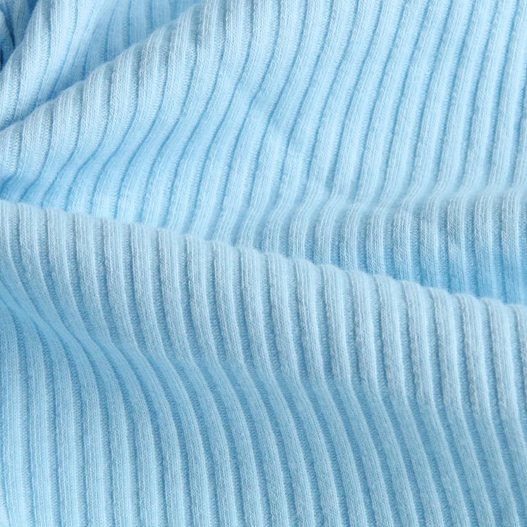 High Elastic 93%cotton 7%spandex 4*3 Stretch Light Pit Knitted Rib Fabric for T-shirt