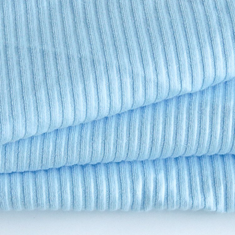 High Elastic 93%cotton 7%spandex 4*3 Stretch Light Pit Knitted Rib Fabric for T-shirt