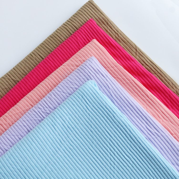 High Elastic 93%cotton 7%spandex 4*3 Stretch Light Pit Knitted Rib Fabric for T-shirt