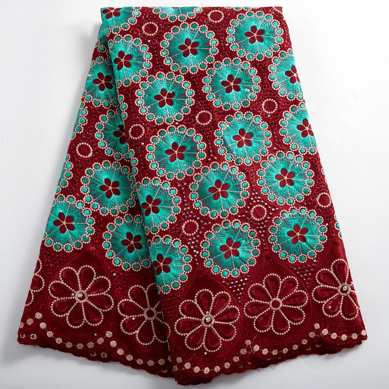 Swiss Cotton Voile African Lace Fabric Nigerian Lace Embroidered Switzerland Embroidery Fabric for Women's Skirt Dress Fabric