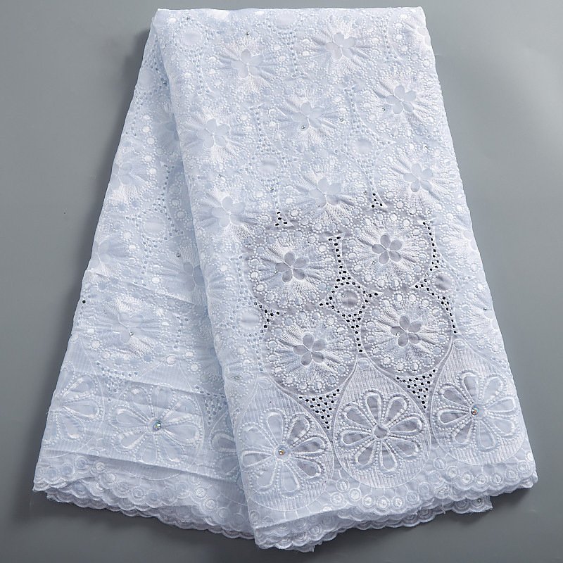 Swiss Cotton Voile African Lace Fabric Nigerian Lace Embroidered Switzerland Embroidery Fabric for Women's Skirt Dress Fabric