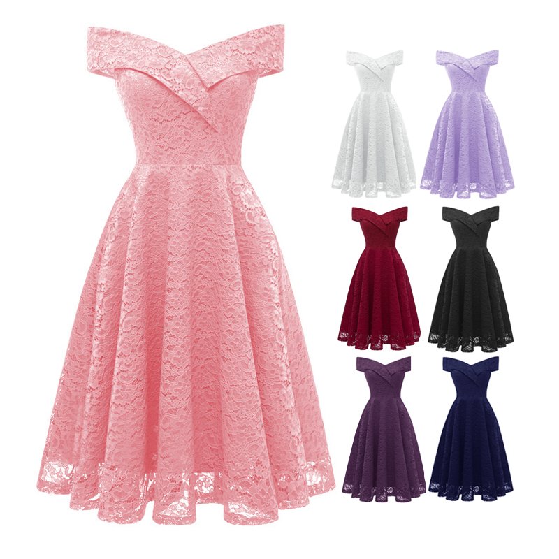 Roupas Lace Wedding Dress Women Party Dress Frocks Natural Feminina Off Shoulder Princess Sexy for Girls Plain Dyed Short Party